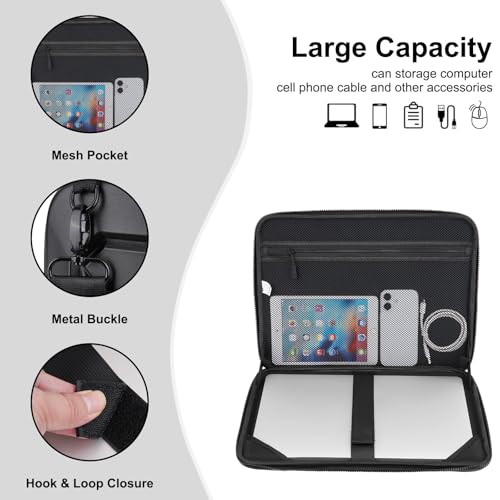 MOSISO 15.6 inch Hard Shell Laptop Sleeve Shoulder Bag, Waterproof Shockproof Protective EVA Computer Bag Carrying Case Compatible with MacBook Pro 16, 15-16 inch Lenovo, HP, Dell, Notebook, Black2