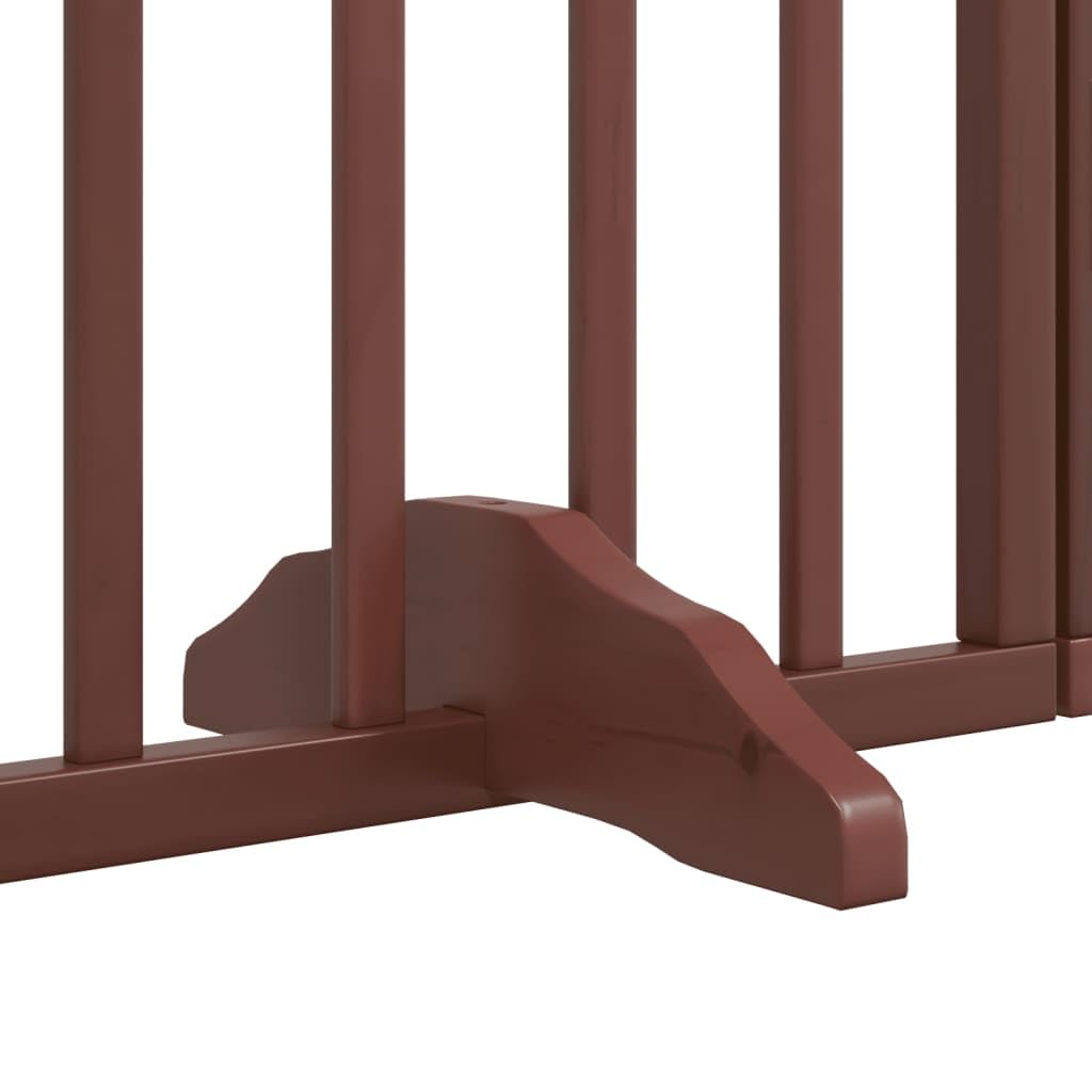 Homgoday Puerta de Perros Plegable 12 Paneles Madera álamo marrón 600 cm Barrera para Perros Plegable Valla