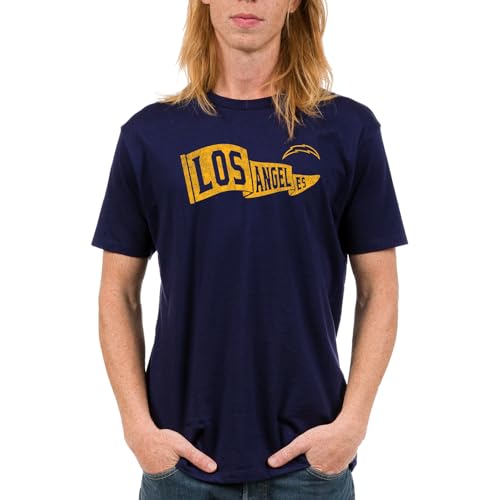 Junk Food NFL - Los Angeles Chargers - Pennant - Officially Licensed Adult Short Sleeve Fan Tee for Men and Women