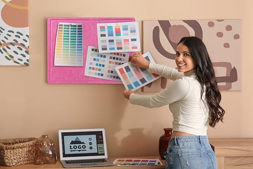 Yunihome Large Bulletin Board - Foldable 36x24 Inches Cork Board Alternative with 20 Push Pins, 3' x 2' Self-Adhesive Felt Bulletin Board for Wall, Home Office Classroom Decor by Yunihome - Image 3