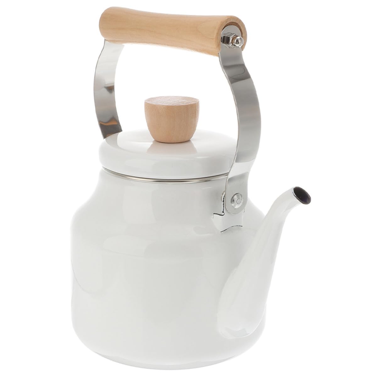 Bouilloire en émail blanc élégante et haute résistance aux chocs pour la cuisine
