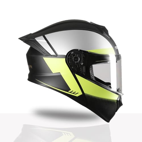 Image of TVS Racing SuperPose Smoked Dual Visor Flip Up Modular Helmet for Men and Women, ISI DOT Certified, ABS Shell, Quick Release Visor, Lightweight, Ventilated, Open Face to Full Face