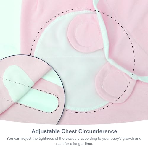 Image of DRESHOW BQUBO 3 Pack Newborn Baby Swaddle Blanket with Hats Infant Adjustable Velcro Swaddling Wraps with Bear Ears Cap for 6-12 Lbs Newborns & 0-3 Months Girls Boys