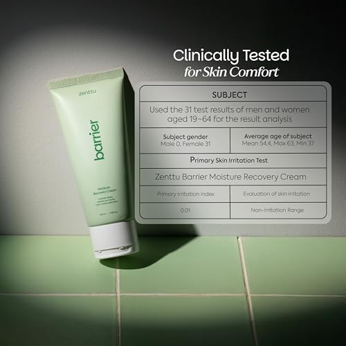 Zenttu Korean Moisturizer for Face, Ceramide Moisturizer Face Cream for Dry Sensitive Skin Barrier Support, Barrier + Microbiome Support Moisturizer Recovery Cream | 3.38 fl oz