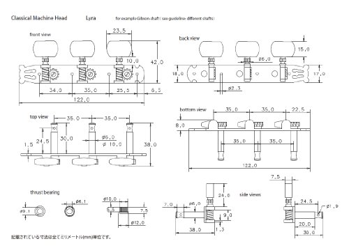 Schaller »LYRA MACHINE HEADS – NICKEL – BASEPLATE 3 – ACRYLIC – WHITE NYLON POSTS 10mm« Mécaniques pour Guitare… - Les Beatles, Paul McCartney, John Lennon, RIngo Starr, George Harrison Schaller »LYRA MACHINE HEADS - NICKEL - BASEPLATE 3 - ACRYLIC - WHITE NYLON POSTS 10mm« Mécaniques pour Guitare… – Image 3