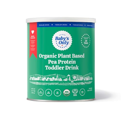 Image of Baby's Only Organic Plant Based Pea Protein Toddler Drink, Pea Protein Powder, No Dairy, Lactose or Soy, Organic Toddler Drink with Plant Protein & Iron, Toddlers 12 Months Old and Up, 12.7 oz, 1 Pack