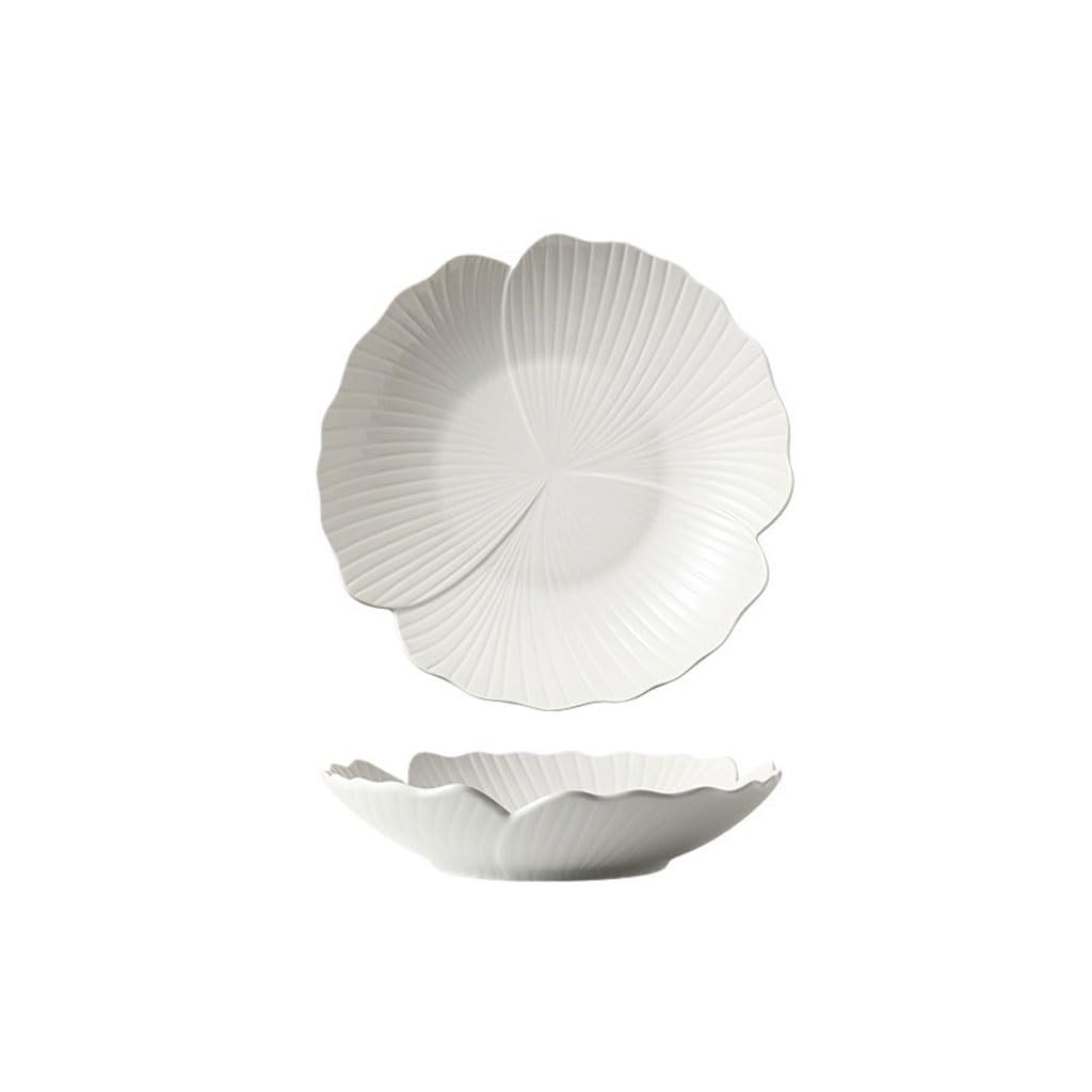 WOTZOV Salad Bowl Tableware Noodle Bowl Soup Bowl Fruit Bowl Salad Bowl Kitchen Supplies，White 20 * 4.5