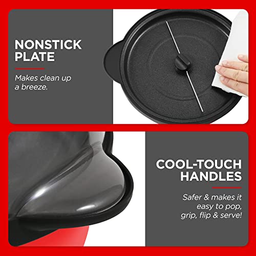 Elite Gourmet Automatic Stirring Popcorn Maker Popper, Electric Hot Oil Popcorn Machine With Measuring Cap & Built-In Reversible Serving Bowl, Great For Home Party Kids, Safety Etl Approved, Red #TOP4