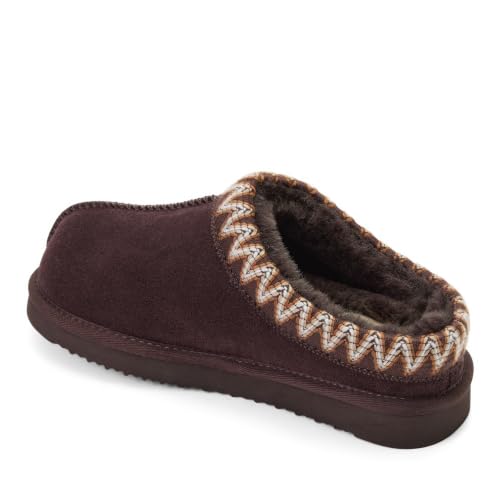 Image of Fireside by Dearfoams Women's Greta Genuine Shearling Clog Slippers, 100% Natural Suede Clogs for Outdoor & Indoor