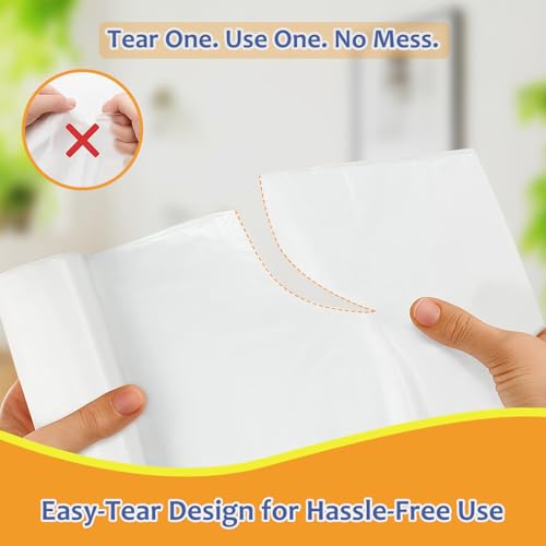 Image of Teivio Medium Tie-Top Trash Bags 8 Gallon 120 Count White Garbage Bags | Fit 25-30 Liters,6,7,8,9Gal,Small Plastic Waste Basket Bins Can Liners for Kitchen Bathroom Office Car,Unscented