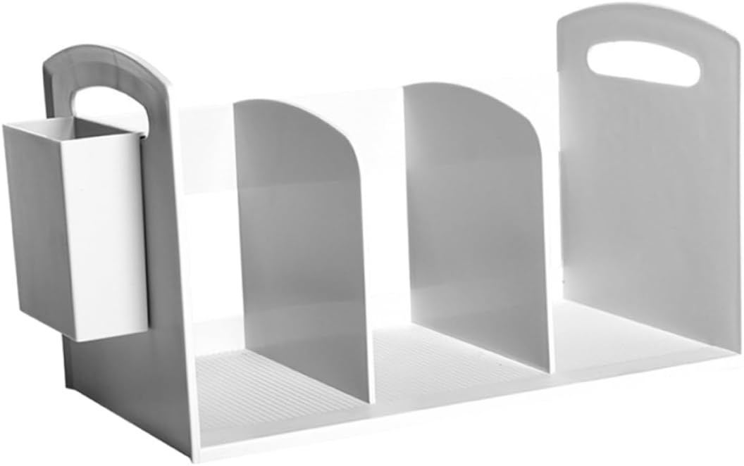 Book Holder Table Top Bookshelf Book Shelves for Office Desk Bookcase Bookends for Desk Book Rack Shelf Stand File Store Organizer White Book Holder Table Top Bookshelf Book Shelves for Office Desk Bookcase Bookends for Desk Book Rack Shelf Stand File Store Organizer White