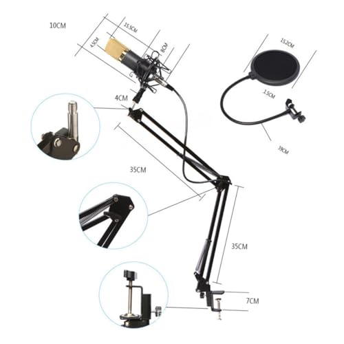 Microphone à condensateur BM noir or avec support de smartphone pour une captation stable - 7