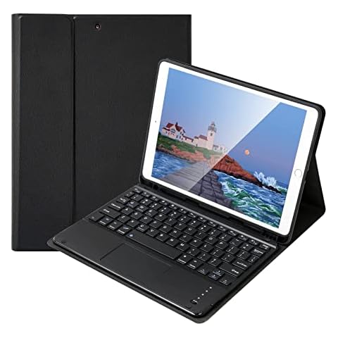 Lively Life Bluetooth Keyboard Case with Touchpad for iPad 9th Gen, ipad 8th Gen, ipad 7th Generation, iPad Air 3, iPad Pro 2017, iPad 10.2"&10.5", Built-in Pen Holder, Detachable Wireless Keyboard Cover