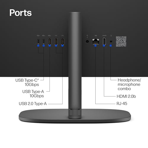 Image of HP OmniStudio 23.8 inch All-in-One Desktop PC, FHD Display, AMD Ryzen AI 5 40, 16 GB RAM, 512 GB SSD, AMD Radeon Graphics, Windows 11 Home, Jet Black, 24-cv0150 (2026)