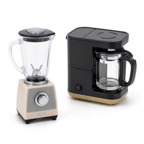 LUOZZY Mini Blender Toy and Coffee Machine Model 1:12 Dollhouse Kitchen