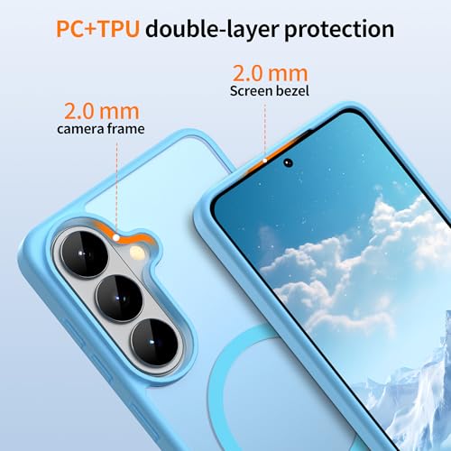 Coque Samsung S26 MagSafe bleue mate et antichoc par Gritup