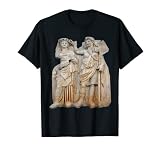 Afrodita coronada por Andreia Sebastion Relief Classic Art Cut Out representa a una diosa drapeada que está coronada por una figura de guerrera femenina. La diosa es afrodita, y el guerrero dorns vestido y equipo amazónico (lanza, espada, escudo) usado por Andreia