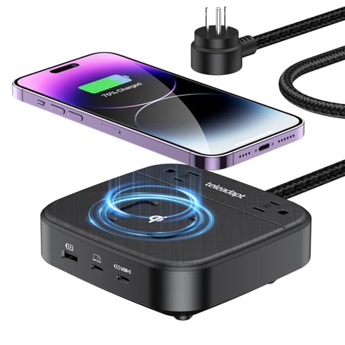 67W Charging Station for Multiple Devices, 6-in-1 Desktop Power H...