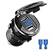 Produktbild CHGeek Dual USB Ladegerät Buchse 21W Wasserdichte Auto Steckdose 5V / 4.2A [2.1A & 2.1A] mit LED Voltmeter für 12V / 24V Boot,Motorrad,ATV,Bus,LKW usw