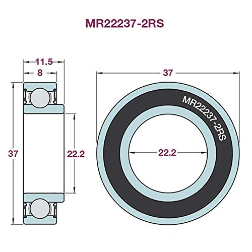 Rodamientos de bolas MR22237-2RS de 22,2mm piezas de bicicleta 4