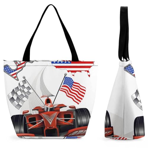Sac de shopping voiture de course pour femme grand cabas bandoulière voyage de 32.5cm