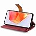 Jiajihua Cover Compatible with Oppo Reno5 4G / Reno5 5G,Compatible with Oppo Reno 5 4G / Reno 5 5G Lanyard【Zipper Wallet】【7 Card Slots】【Flip Stand】【Magnetic Buckle】 Red