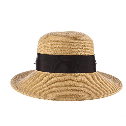 Scala Women's Paper Braid Hat With Dimensional Brim, Tea, One Size #TOP3