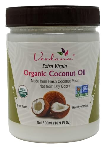 Verdana Extra Virgin Coconut Oil â€“ USDA Organic, Unrefined Cold Pressed Oil for Baking and Cooking â€“ 16 Oz