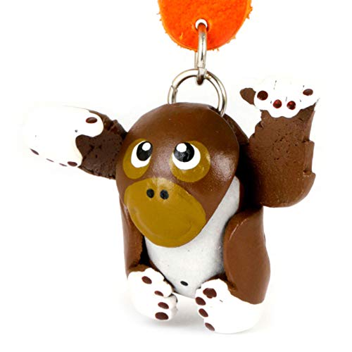 Preisvergleich Produktbild Monkimau Schlüsselanhänger Orang Utan Zoo Figur aus Leder
