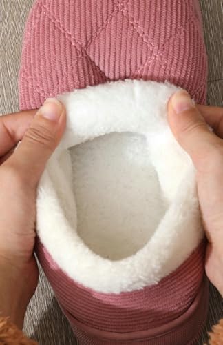 Caistre Unisex Bootie Slipper Winter Plush Warm Shoes Comfy Fleece Lined Cozy Boot Anti-Slip Memory Foam Slipper Shoes Indoor Outdoor3