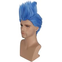 BERON Short Straight Blue Helloween Costume Men Wig Anime Cosplay Party Wig