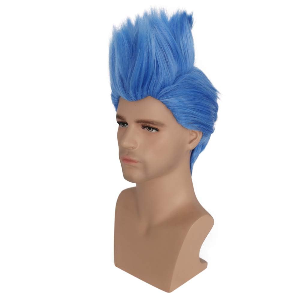 BERON Cool Men Boys Short Synthetic Wig for Cosplay Party Photo Come with Wig Cap (Black)