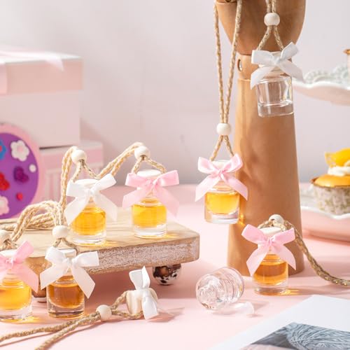 Image of Reallnaive 30 Pcs 30 Pcs Winter Car Diffuser Bottles Snowman Pumpkin Car Diffuser Winter Fall Hanging Empty Vehicle Air Freshener with Bow for Holiday Party Gift (Cylinder)