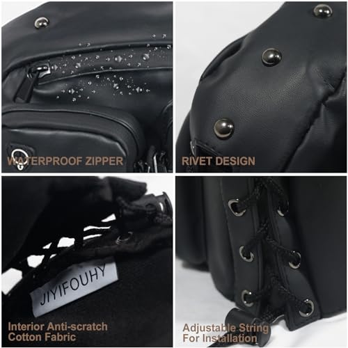 Bolsa de Respaldo para Motocicleta Road Glide, Bolsa de Bar Sissy Desmontable, Organizador de Bolsillo para Asiento para Conductor para CVO Road Glide Limited Tri Glide Touring Softail (Negro) miniatura 5