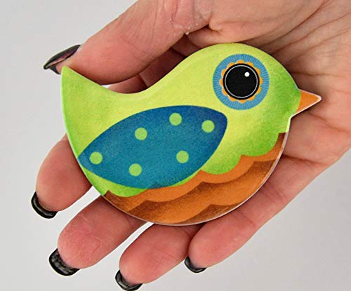 Home-X Ceramic Bird Refrigerator Or Whiteboard Magnets, Office Fridge Dry Erase Board Stainless Steel Door Freezer, Locker- 4 Pcs- 3 1/8" L X 2 1/4" W #TOP2