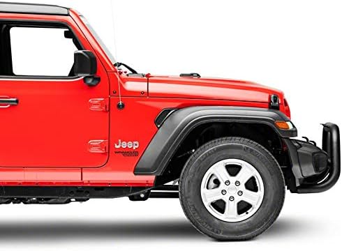 Redrock 4x4 3-Inch Bull Bar with Skid Plate; Textured Black for Jeep Wrangler 2018-2020