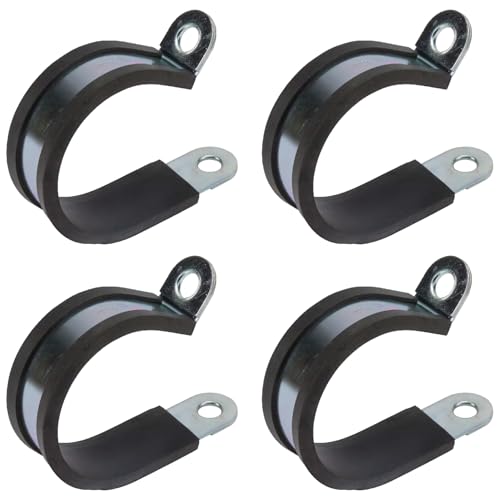 cyclingcolors 4x Collier de Serrage Métallique avec Insert Caoutchouc Fixation Tube P Clip Serre Cable Tuyau Conduit Collier, 45mm