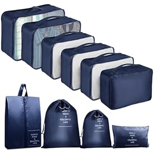 10 stuks kofferorganizerset, verpakkingskubussen voor koffer, reisaccessoires, kofferorganizer, set kledingtassen, verpakkingskubus, cosmetica, reisorganizer, paktassen voor koffer