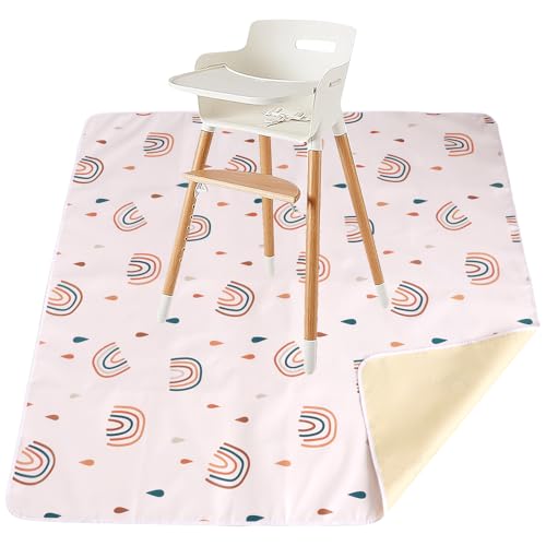 HSHGZSR Baby Dining Chair Mat, High Chair Food Catcher, Baby Spill Mat, Baby Splash Mat, High Chair Feeding Mat, Food Spill Mat, High Chair Floor Mat, Floor Protector Pads for Home Picnic (style1)