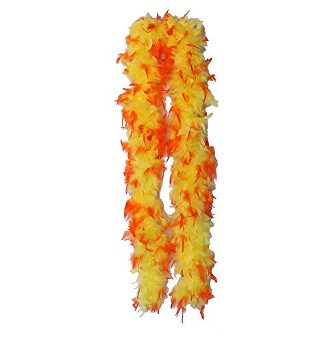 Cynthia's Feathers 80g Chandelle Feather Boas Over 30 Color & Patterns (Yellow with Orange Tips)