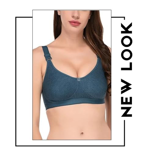 Image of Viral Girl Women's Wire-Free Cotton Hosiery Bra | Non-Padded, Full Coverage, Adjustable Straps | Soft Comfortable Innerwear with Hook & Eye Closure for Everyday Use