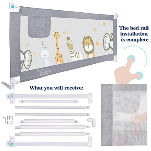 HILEYOLLA Sponde Letto Bambini 200CM, Sbarra Letto...