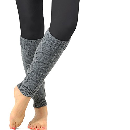 Teehee Gift Box Women's Fashion Leg Warmers 4Pairs Gift Box Crochet Geometric Pattern (Assorted B) #TOP6