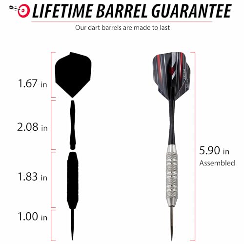 Fat Cat Steel Tip Dart Set (21-Pack), 20-Gram Darts with Plastic Storage Jar for Travel and Organization
