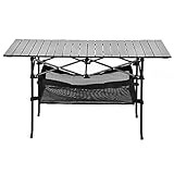 Impermeable y resistente a la intemperie: la mesa plegable está hecha de material de aluminio, que es impermeable y resistente a la intemperie.