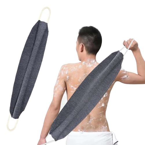 Udbrud Brosse pour le dos pour exfolier le corps, brosse de bain double face, brosse de bain naturelle, brosse pour le corps avec 2 poignées, aide au lavage du dos pour enlever les peaux mortes