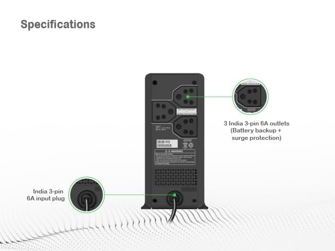Image of Back-UPS BX600C-IN 600VA / 360W, 230V, UPS System, an Ideal Power Backup & Protection for Home Office, Desktop PC & Home Electronics