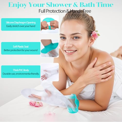 COMNICO Wasserdichter Handgipsschutz für Erwachsene zum Duschen Handabdeckung Nach Operationen Wundschutzbad Erwachsene Wasserdicht zum Duschen Baden wiederverwendbarer Wundverband Schwimmen