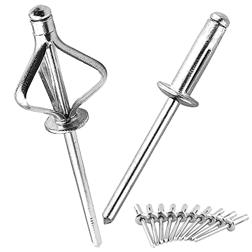HeYork Blindnieten 100 Stück Kuppelkopfnieten 4,8 mm x 16 mm Kernziehnieten für Metall Holz Kunststoff Dichtblindniete Bechernieten Cover