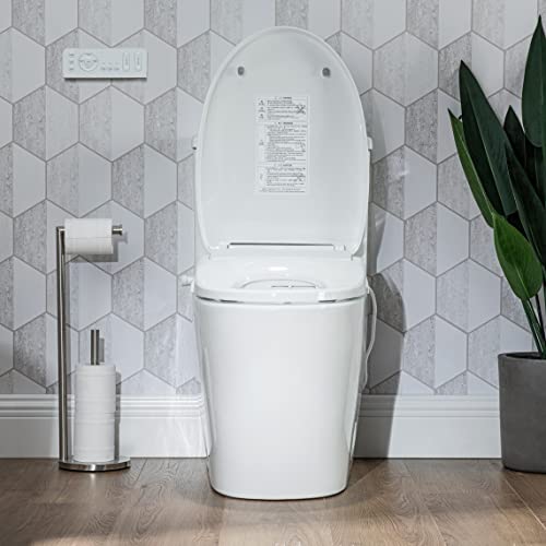 Casta Diva Electric Bidet Seat with Remote, Heated Toilet Seat with Bidet, Warm Water, Air Dryer, Soft Close, Fits Elongated Toilets (Elongated, Electric)